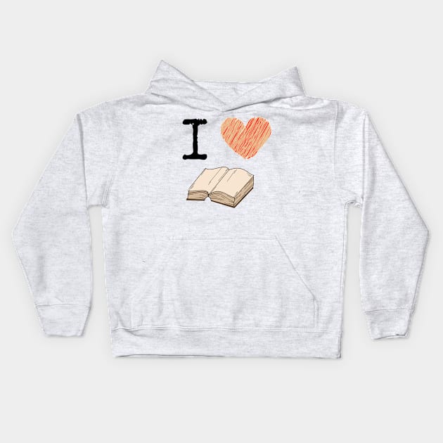 I love Books Kids Hoodie by Faeblehoarder